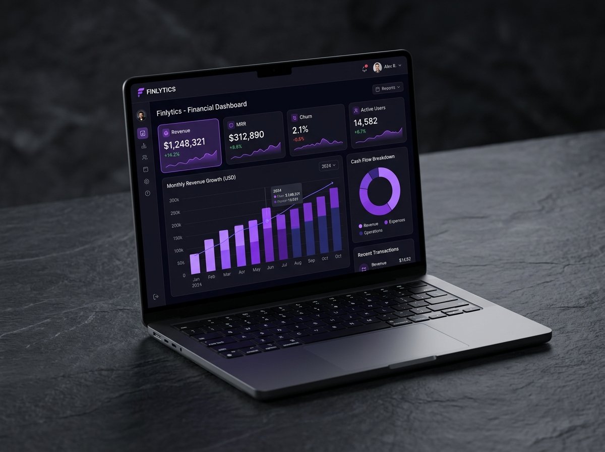 Finlytics Dark Dashboard Mockup